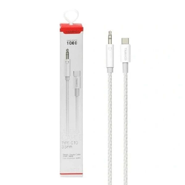 کابل AUX به USB-C ترانیو مدل Tranyoo E18 طول 1 متر